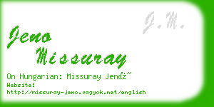 jeno missuray business card